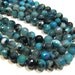 7" Gemstone STRAND - Crackle Agate Beads - 8mm Rounds - Disco Faceted Turquoise, Black, White (7" strand - 22 beads) - str077