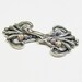 Hook and Eye Clasp - Silver Plated Pewter Fancy Fan with Crystal AB Swarovski Crystals (1 clasp) - tog169