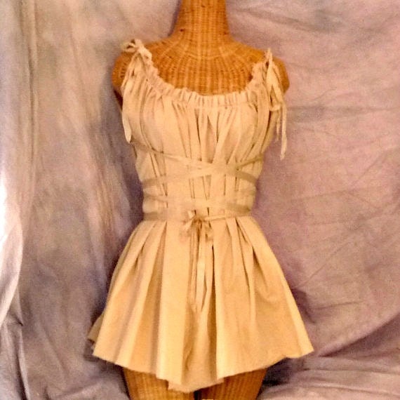 Gretel Fairytale Dress / Mini or Tunic / Beige / Eco by SavoyFaire