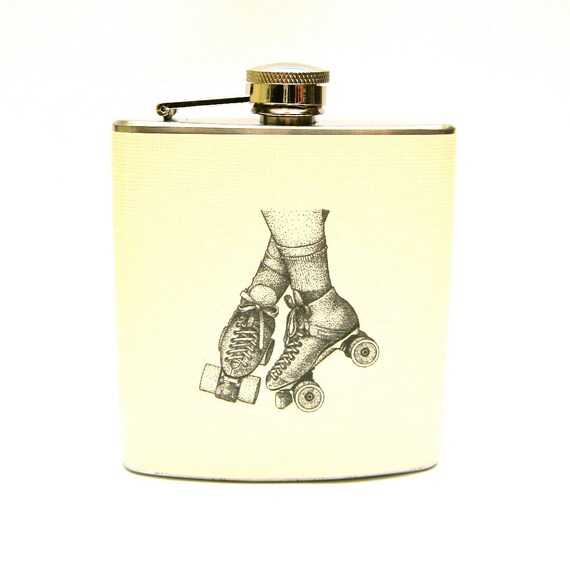Flask - 6 oz Stainless Steel - Roller Skate Love Flask