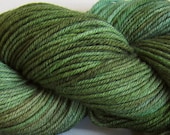 March Hare hand dyed worsted weight yarn, 4ply superwash merino, 100g 220yds - Moss 1