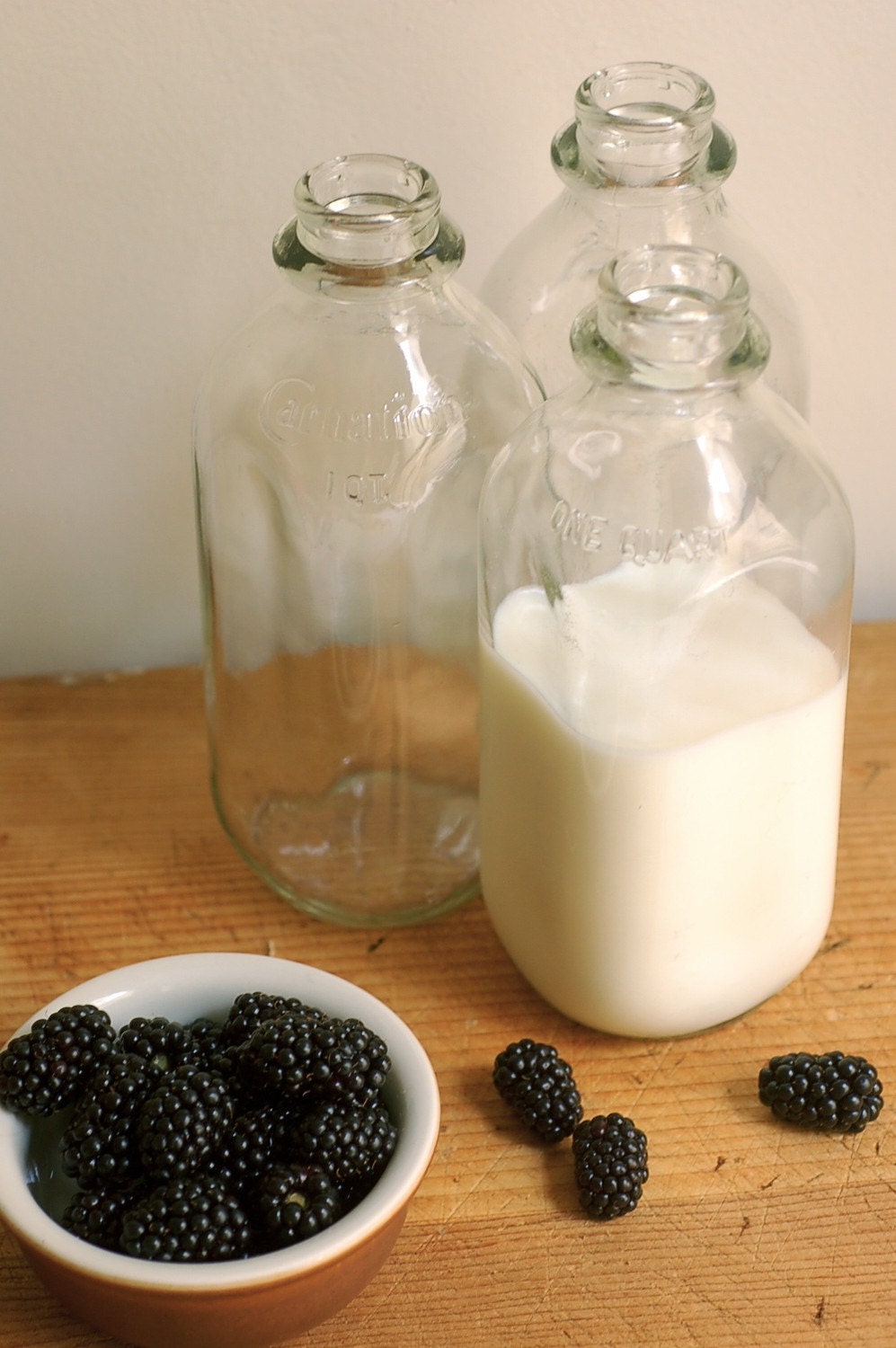 farmhouse basics. vintage glass milk bottles