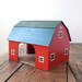 vintage red toy barn