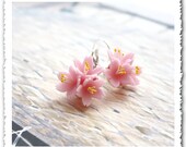 Sakura // Hand Sculpted Cherry Blossoms Floral Earrings