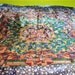 ANTIQUE 1920s DECO PLUSH VELVET PRINTED VINTAGE CHENILLE FRINGED THROW SHAWL TABLE COVER DECO AND EGYPTIAN INSPIRATION CROSSOVER