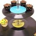 Retro Vintage Record Dessert 3 Tier Pedestal Cake Cupcake Stand Upcycle Recycle Wedding Birthday Graduation Party Rock Around The Clock