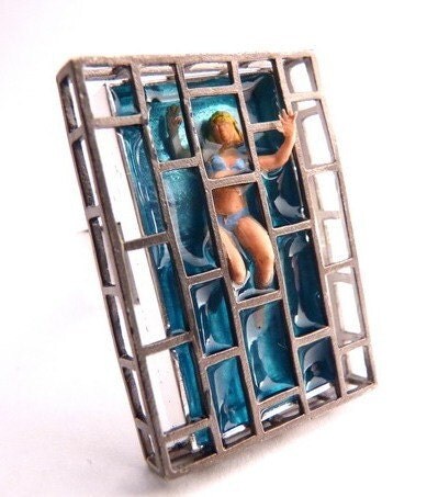 TRAPPED WOMAN RING - or being overwhelmed by life - FREE SHIPPING