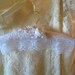 Padded WeDDING HANGeR - HANGER COUTURE - Rhinstone Brooch - White Lacey Lace Trim with Flowers and Brooch