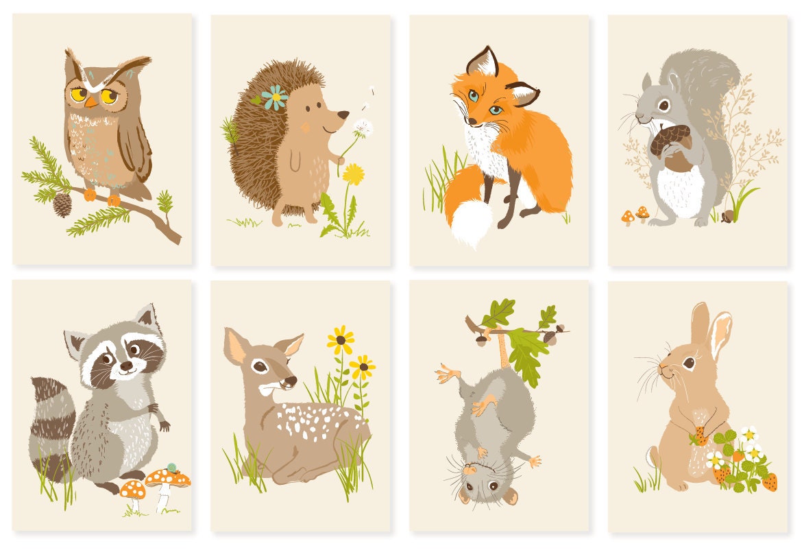 squirrel - woodland art print 8x10