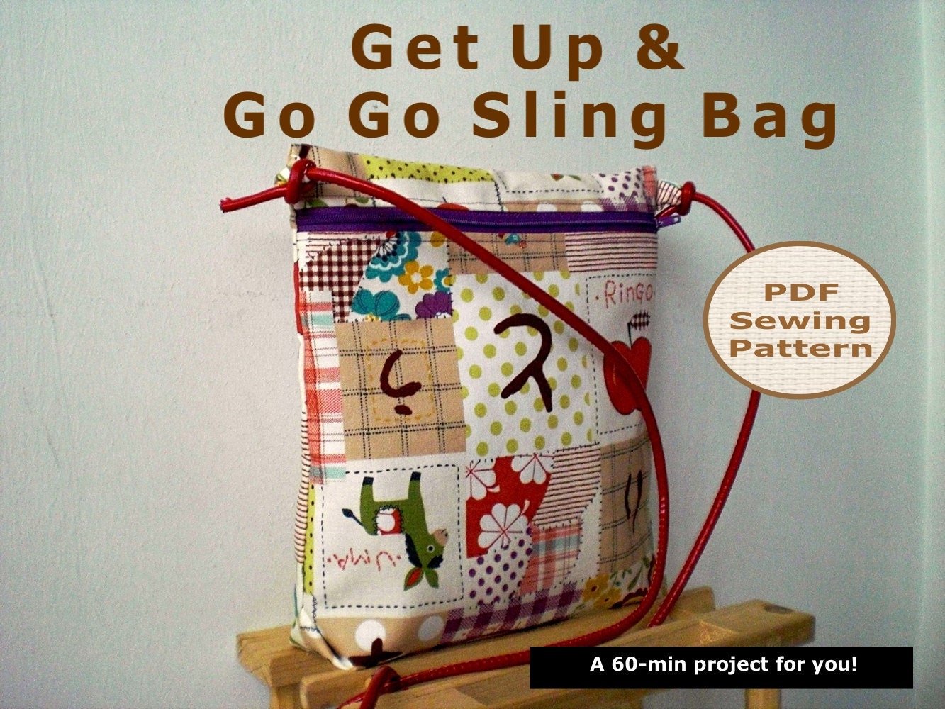 INSTANT DOWNLOAD A 60-min Get Up & Go Go Sling Bag - PDF Sewing Pattern And Tutorial