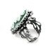 SALE Was 35.00 - Neo Victorian Cameo Ring with Iridescent Emerald Green Shimmer and Antiqued Sterling Silver Plated Band - By GhostLove