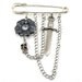 SALE Was 24.00 - Sexy Gothic Lolita Kilt Pin Charm Brooch - The Skull and the Sword - Memento Mori - by Ghostlove