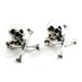 Gothic Wedding Cuff Links - Skull Cuff Links - Antiqued Sterling Silver Plated Skull and Crossbones - By Ghostlove