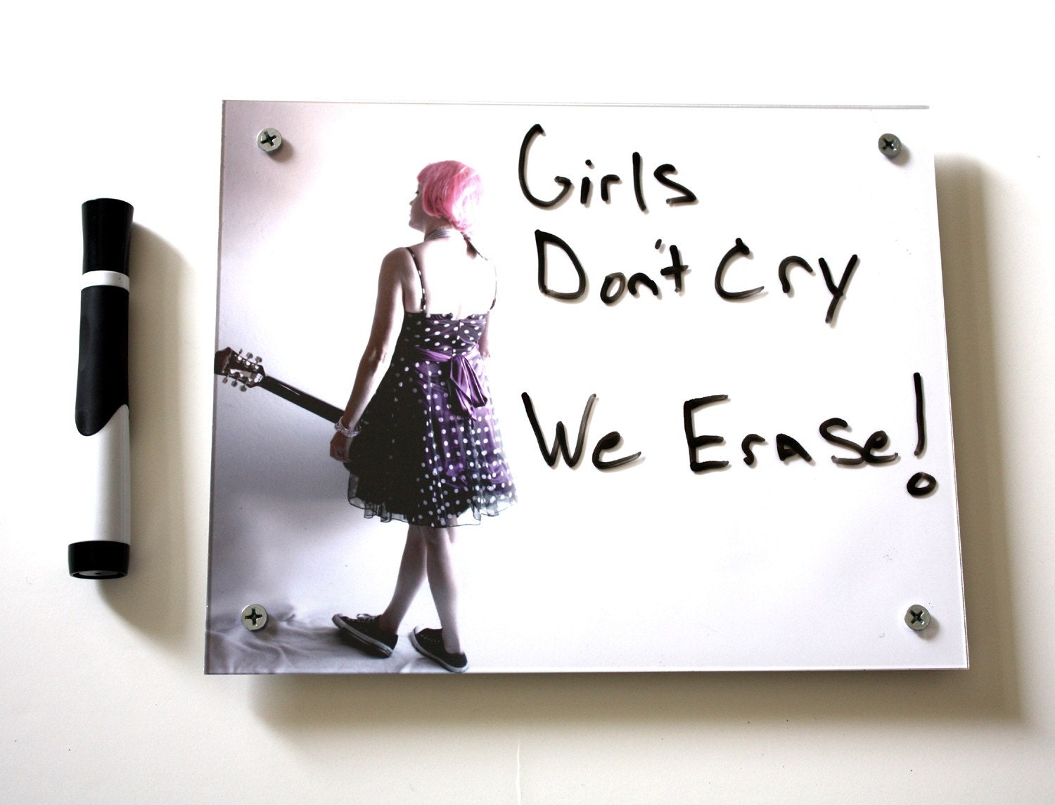 Girls Dont Cry White Board: Dry Erase Board Art - blueorder