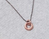 14k rose gold circle pendant / necklace