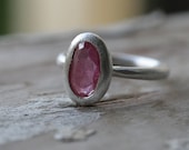 Pink Sapphire in Sterling Silver ring set