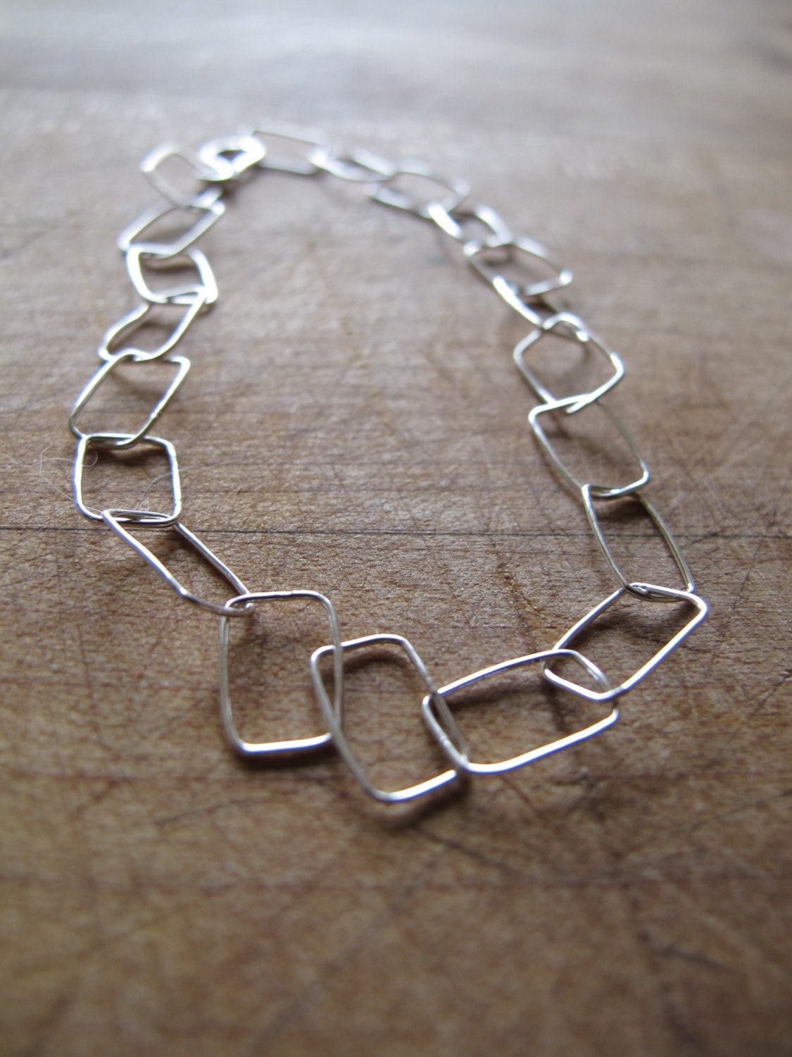 Square Link Sterling Silver Bracelet