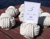 Nautical Wedding - 10 Nautical Rope Table Number Holders - Set of 10 little knots - great for that beach wedding