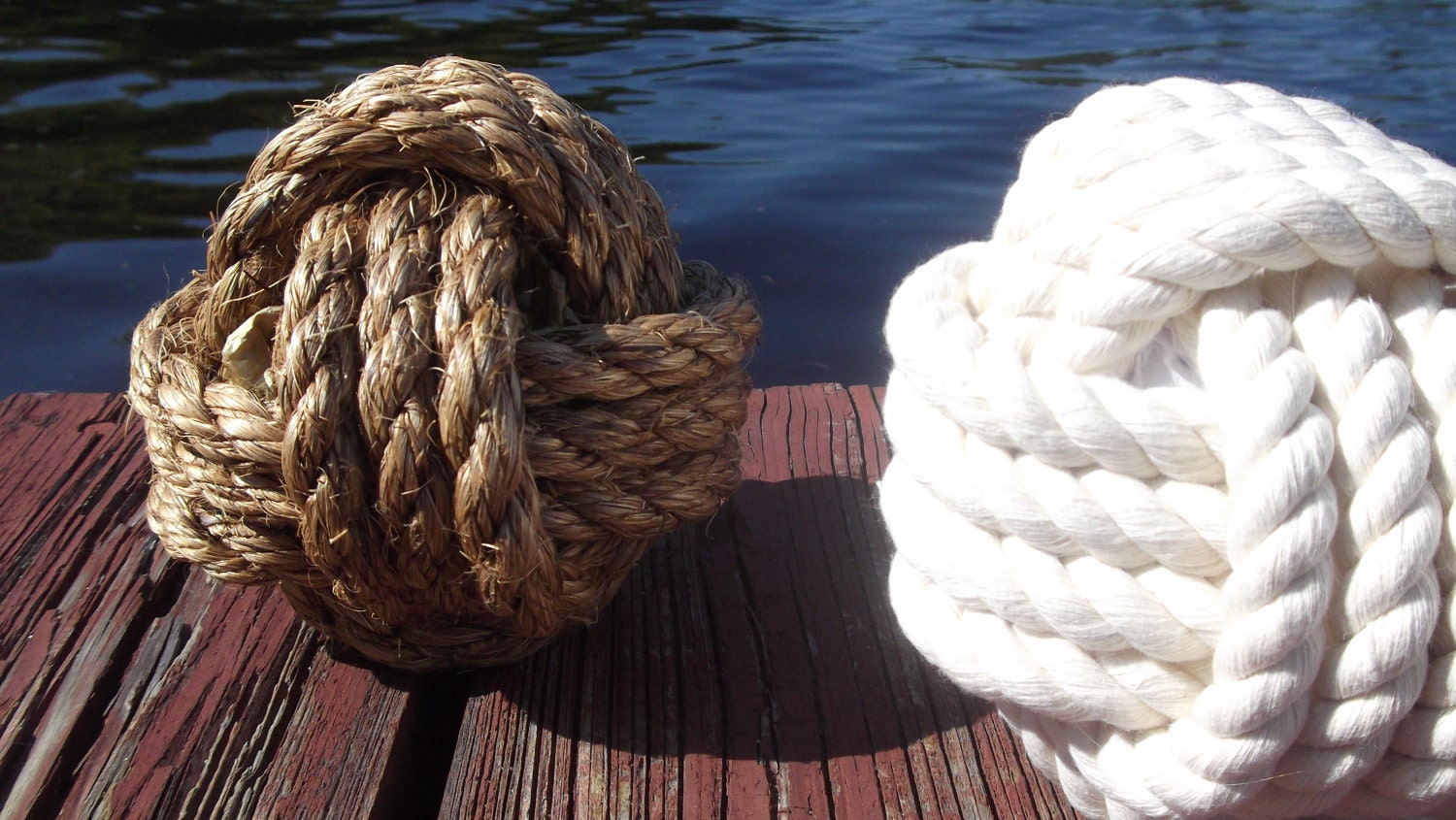 Nautical Beach Wedding - 2 nautical table number - Manila or Cotton or both - sample knots or nautical decor