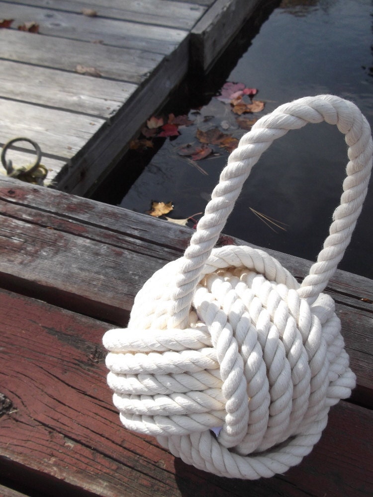 Nautical Decor - Cotton Nautical Doorstop - with Handle - under 40 gift for her, for him, wedding gift, anniversary gift or birthday gift