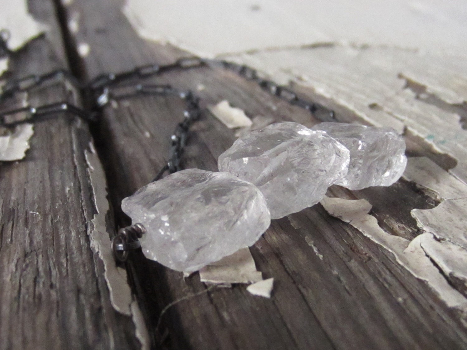 crystal quartz necklace, modern necklace, oxidized sterling silver, handmade. mystic