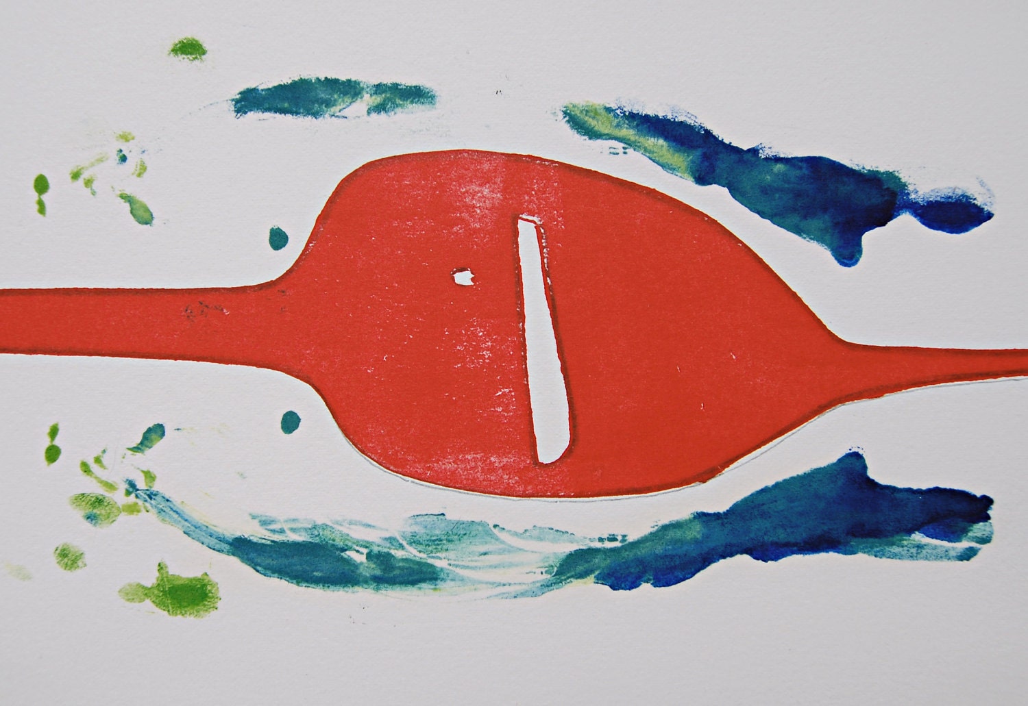 Original Abstract Monoprint : RorschachTest