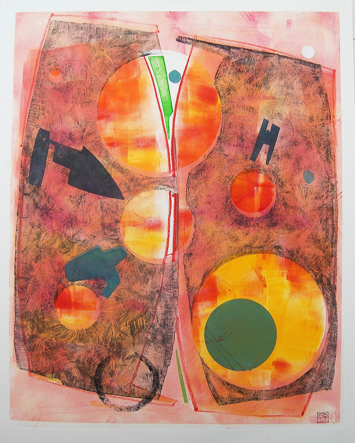 Modern Fine Art Monoprint : KandinskyInSpace