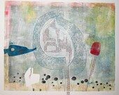 Original Fine Art Monoprint : SpringAwakening