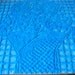 48x30" Fluffy Blue Floral Hearts Vintage Chenille Bedspread Fabric