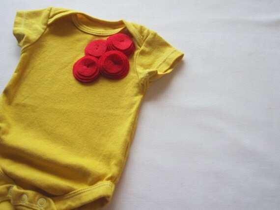 red flower bud baby bodysuit 3-6 month SALE