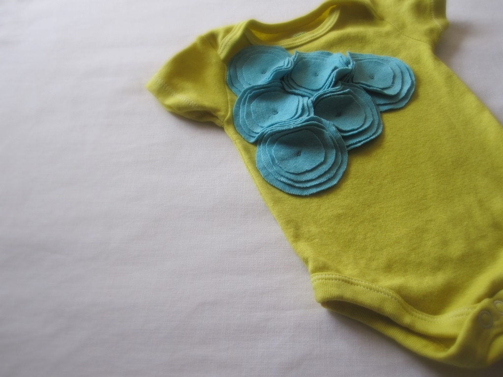turquoise flower cluster infant bodysuit