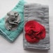 Baby Burpie Set, Burpcloth, Embellished, Hand Dyed Cloth Diaper, Knit Fabric Cluster, Grey, Red, Teal, Boy Or Girl