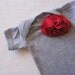Baby Girl Bodysuit, Red Buds On Heather Grey, Onesie, Embellished, Infant