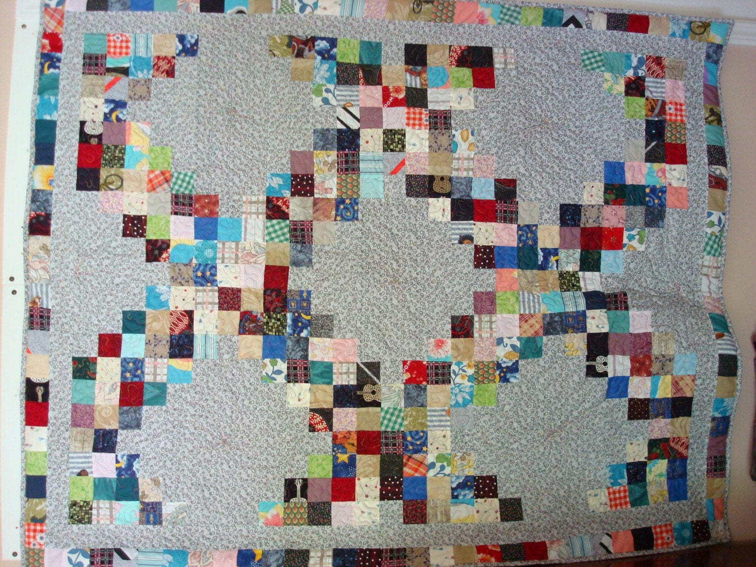 Multi Color Irish Chain Quilt