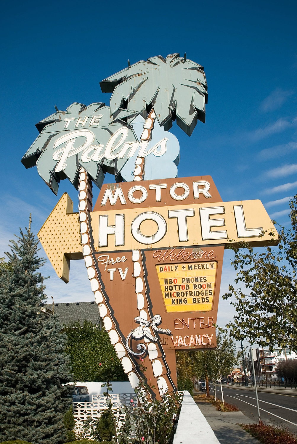 The Palms Hotel Motel - Fine Art Photo on 6x9 Bamboo Panel