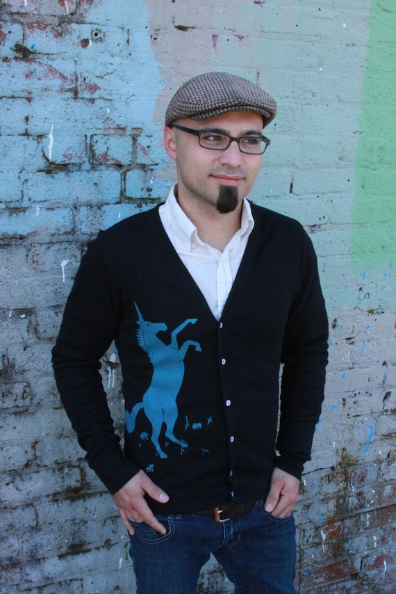 Unicorn Cardigan in Black - Unisex