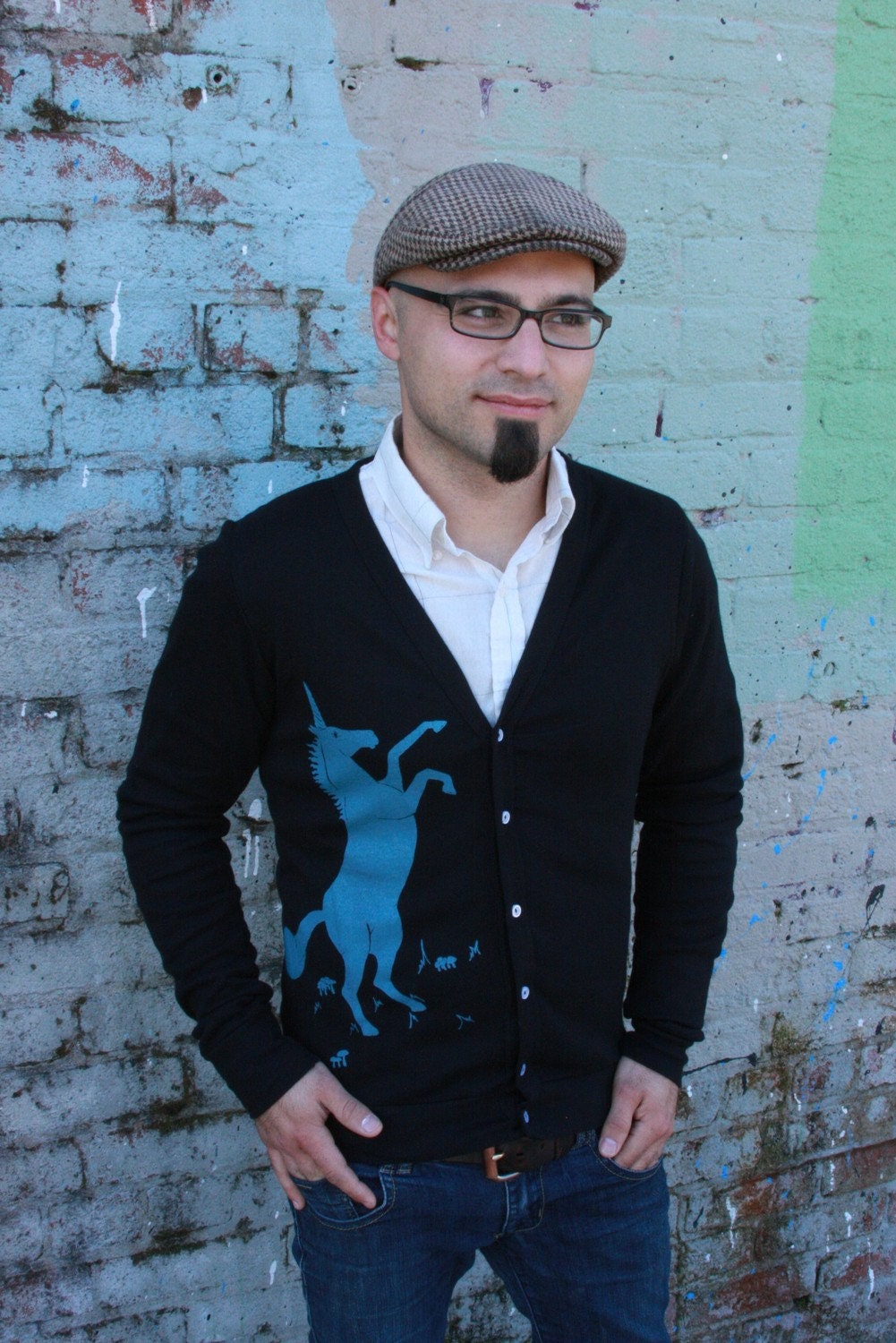 Unicorn Cardigan in Black - Unisex