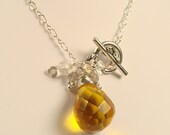 honeysuckle crystal n quartz necklace