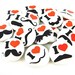Mustache Love and Hearts in White (Set of 18) - Pinback Buttons - 1 inch 25 mm - Mustache Buttons