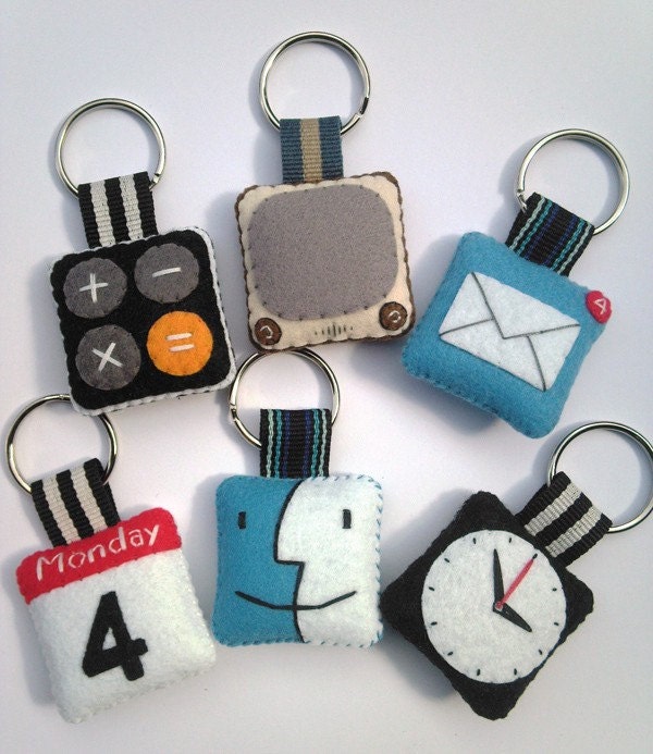 iPhone icon Felt Keychain ( Set of 3 )
