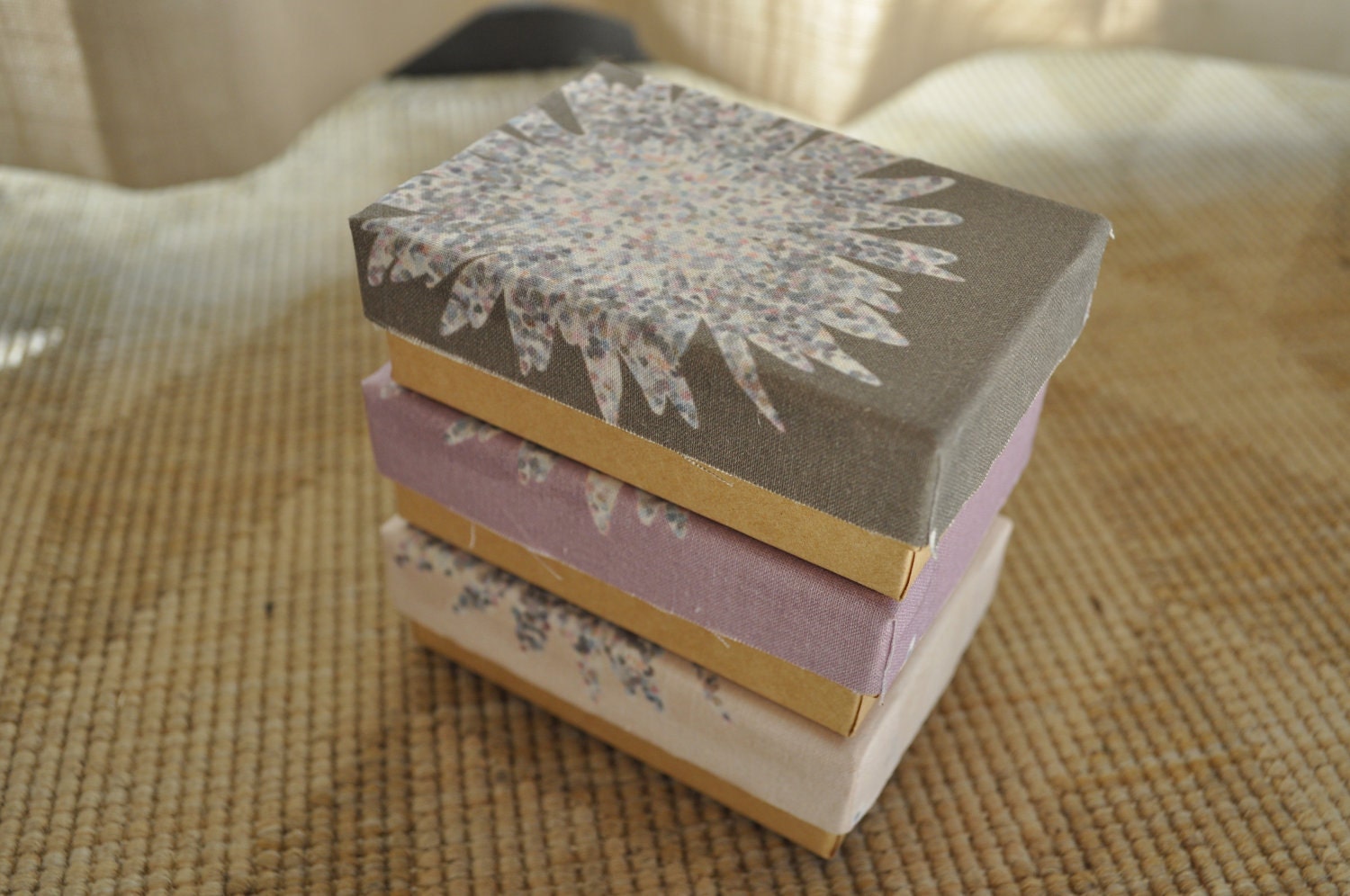 Covered Jewelry Boxes- Winter Pointallism Collection 6