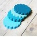 Scalloped Round  Tags Wish Tree Journaling Spots Banner Escort Cards Set of 60 Shades of Teal  Turquoise  Aqua