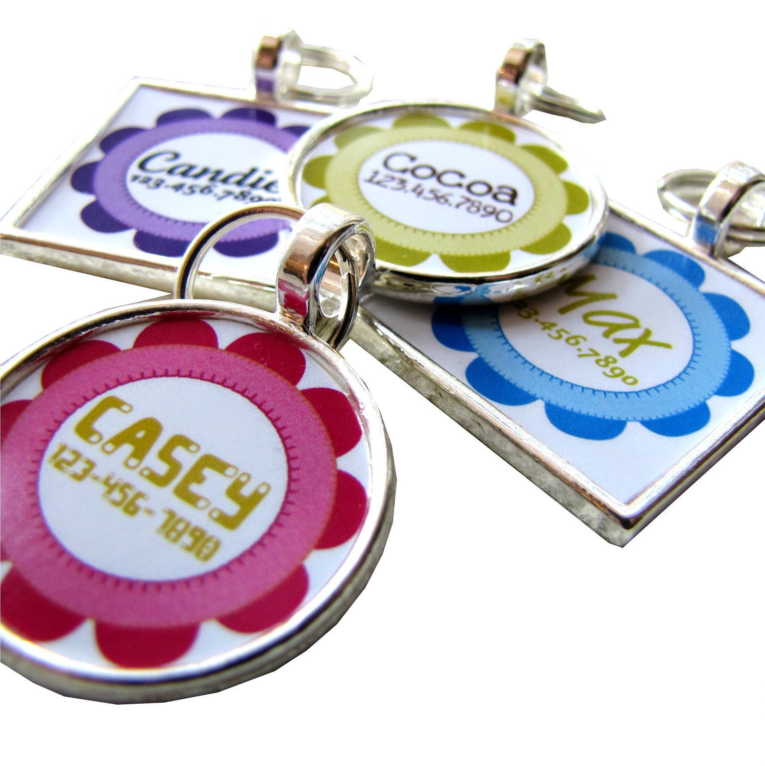 Craft Flower Pet ID Tag