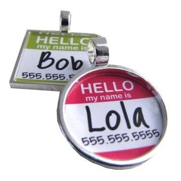 The Original "Hello My Name Is" Silver Pet ID Tag -As Seen In Modern Dog Magazine