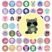 INSTANT DOWNLOAD Cute Teeny Tinies Animals Digital Collage Sheet - 1 Inch Round Circles