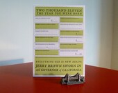 Letterpress 2011 Year You Were Born San Francisco Card