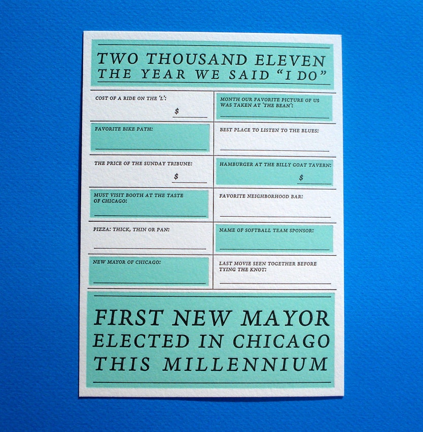 Chicago Wedding Card - The Year We Said 'I Do' Card Letterpress