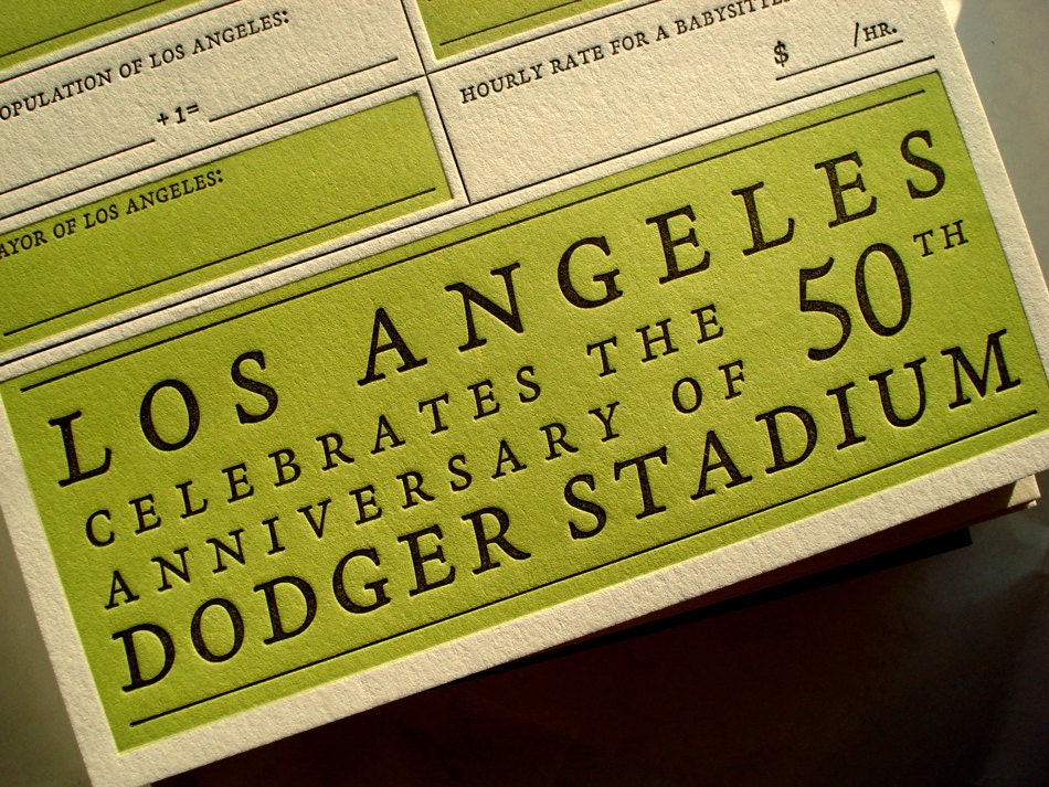 Los Angeles Year You Were Born - 2012 Letterpress Card