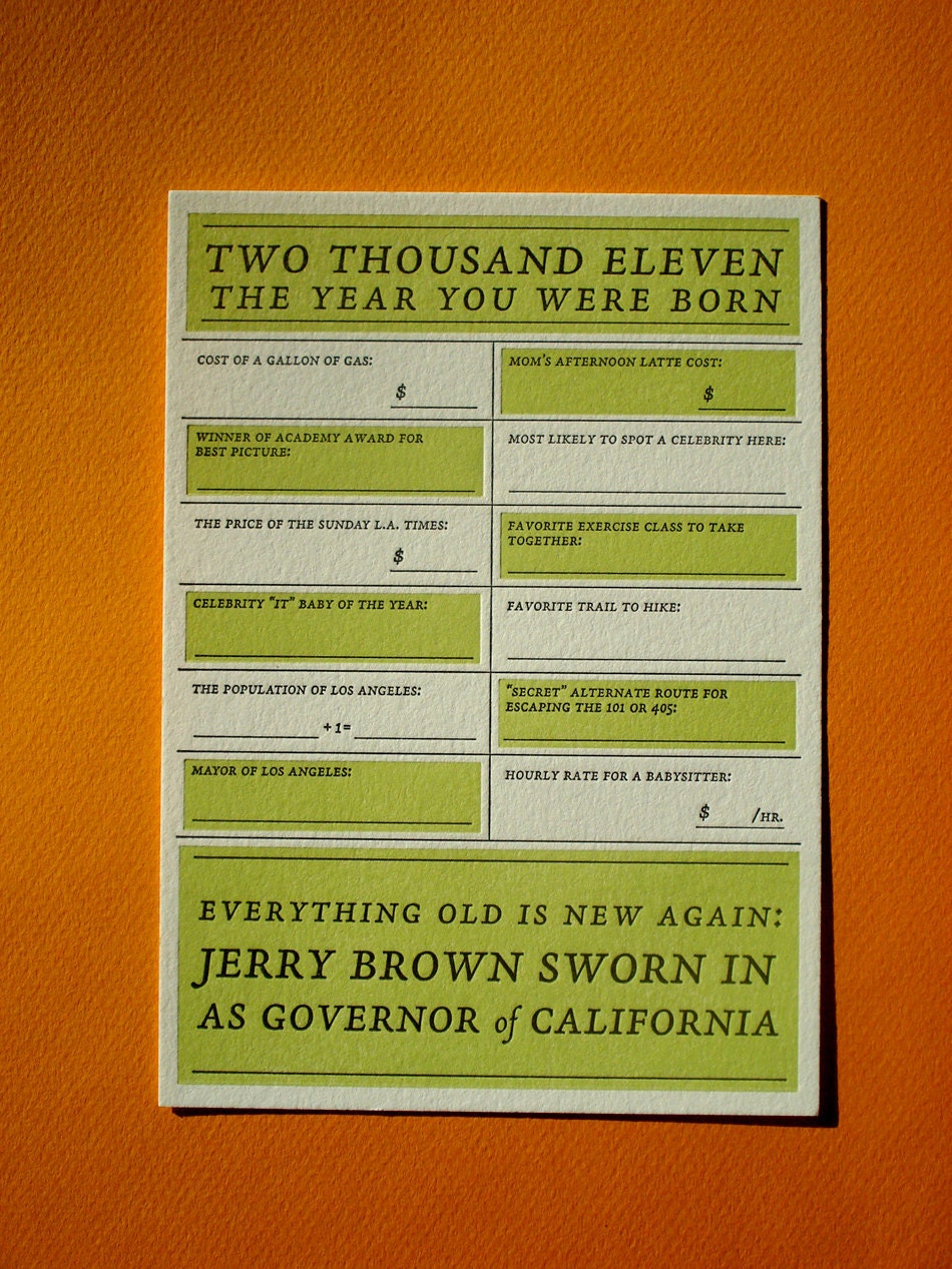 Los Angeles Card - Year You Were Born
