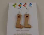 Wee Tiny Sock Love Earrings - Maple
